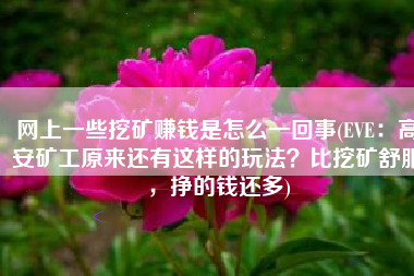 网上一些挖矿赚钱是怎么一回事(EVE：高安矿工原来还有这样的玩法？比挖矿舒服，挣的钱还多)