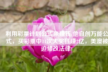 利用彩票计划公式来赚钱(他自创万能公式，买彩票中14次大奖狂赚2亿，美澳被迫修改法律)
