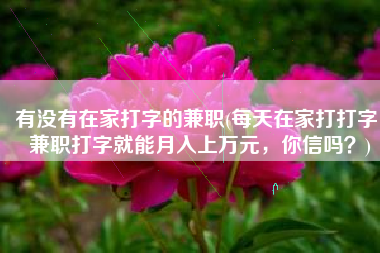 有没有在家打字的兼职(每天在家打打字，兼职打字就能月入上万元，你信吗？)