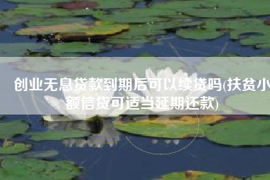 创业无息贷款到期后可以续贷吗(扶贫小额信贷可适当延期还款)