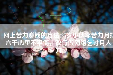 网上苦力赚钱的方法(25岁小伙靠苦力月挣六千心里不平衡，改行做网络乞讨月入4万)