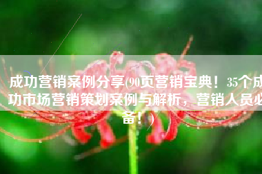 成功营销案例分享(90页营销宝典！35个成功市场营销策划案例与解析，营销人员必备！)
