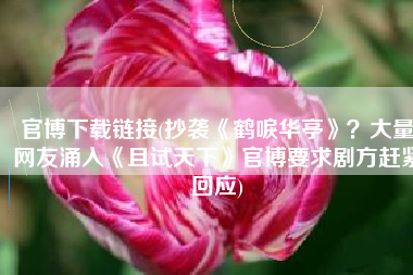 官博下载链接(抄袭《鹤唳华亭》？大量网友涌入《且试天下》官博要求剧方赶紧回应)