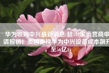 华为收购中兴最新消息(超181家运营商申请报销！美国更换华为中兴设备成本飙升，至56亿$)