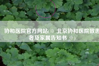 协和医院官方网站(※ 北京协和医院致患者及家属告知书 ※)