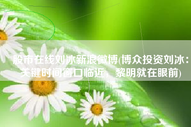 股市在线刘冰新浪微博(博众投资刘冰：关键时间窗口临近，黎明就在眼前)