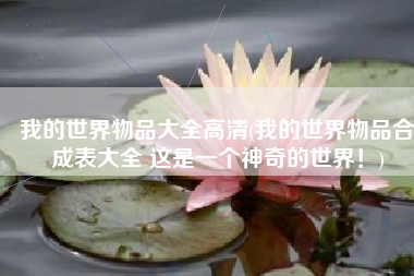 我的世界物品大全高清(我的世界物品合成表大全 这是一个神奇的世界！)