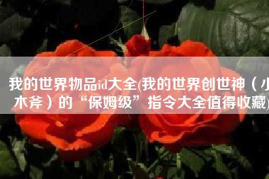 我的世界物品id大全(我的世界创世神（小木斧）的“保姆级”指令大全值得收藏)