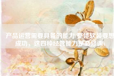 产品运营需要具备的能力(整体软装要想成功，这四种经营能力是必修课)