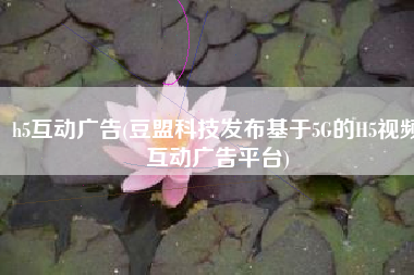 h5互动广告(豆盟科技发布基于5G的H5视频互动广告平台)