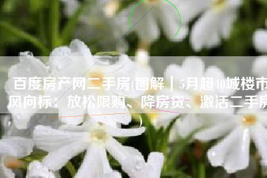 百度房产网二手房(图解｜5月超40城楼市风向标：放松限购、降房贷、激活二手房)