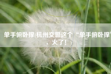 单手俯卧撑(杭州交警这个“单手俯卧撑”，火了！)