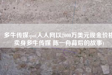 多牛传媒ipo(人人网以2000万美元现金价格卖身多牛传媒 陈一舟背后的故事)