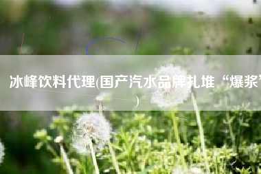 冰峰饮料代理(国产汽水品牌扎堆“爆浆”)