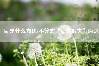 hql是什么意思(不等式“同大取大”原则)