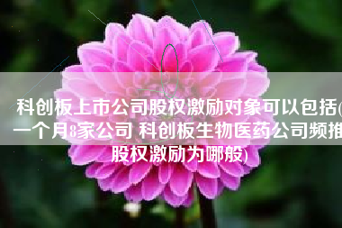 科创板上市公司股权激励对象可以包括(一个月8家公司 科创板生物医药公司频推股权激励为哪般)