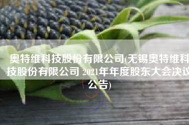 奥特维科技股份有限公司(无锡奥特维科技股份有限公司 2021年年度股东大会决议公告)