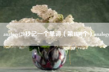 analogy(20秒记一个单词（第1857个）analogy)