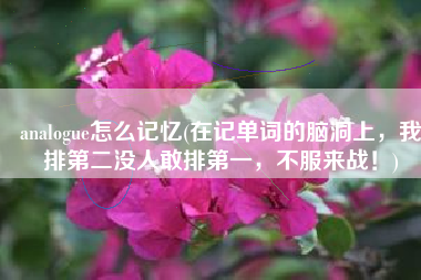 analogue怎么记忆(在记单词的脑洞上，我排第二没人敢排第一，不服来战！)