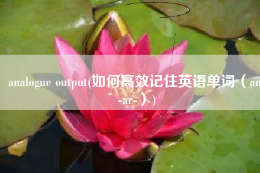 analogue output(如何高效记住英语单词（am-ar-）)