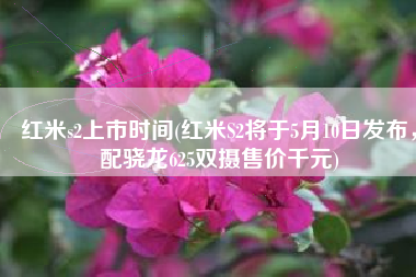 红米s2上市时间(红米S2将于5月10日发布，配骁龙625双摄售价千元)
