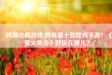 网易吃鸡游戏(网易第十款吃鸡手游！《萤火突击》好玩在哪儿？)