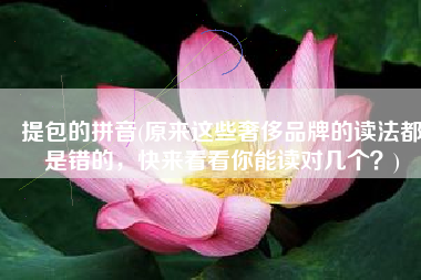 提包的拼音(原来这些奢侈品牌的读法都是错的，快来看看你能读对几个？)