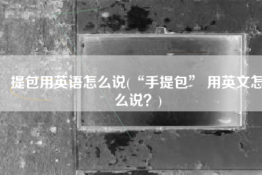 提包用英语怎么说(“手提包” 用英文怎么说？)