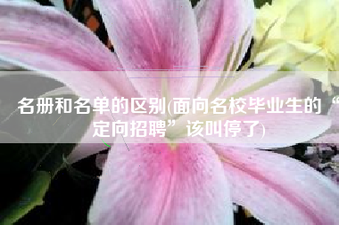 名册和名单的区别(面向名校毕业生的“定向招聘”该叫停了)