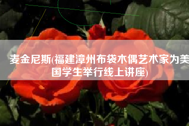 麦金尼斯(福建漳州布袋木偶艺术家为美国学生举行线上讲座)