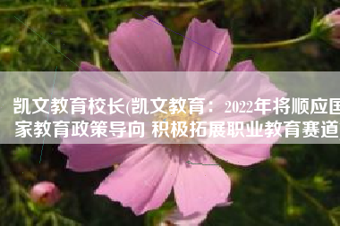 凯文教育校长(凯文教育：2022年将顺应国家教育政策导向 积极拓展职业教育赛道)