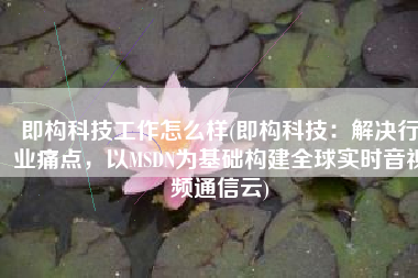 即构科技工作怎么样(即构科技:解决行业痛点,以MSDN为基础构建全球实时音视频通信云)