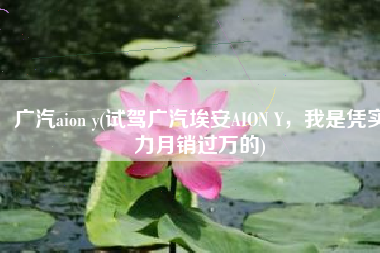 广汽aion y(试驾广汽埃安AION Y，我是凭实力月销过万的)