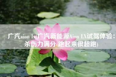 广汽aion lx(广汽新能源Aion LX试驾体验：杀伤力满分 跑起来很超跑)