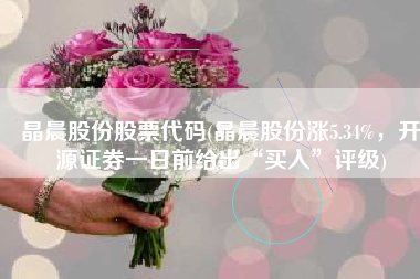 晶晨股份股票代码(晶晨股份涨5.34%，开源证券一日前给出“买入”评级)