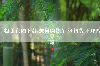 物美官网下载(想用购物车 还得先下APP？)