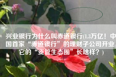 兴业银行为什么叫赤道银行(1.3万亿！中国首家“赤道银行”的理财子公司开业，它的“资管生态圈”长啥样？)
