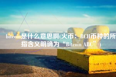bitcoin是什么意思啊(火币：BCH币种的所指含义明确为“Bitcoin ABC”)
