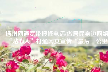 扬州网通宽带报修电话(做居民身边网络“贴心人”打通网安宣传“最后一公里”)