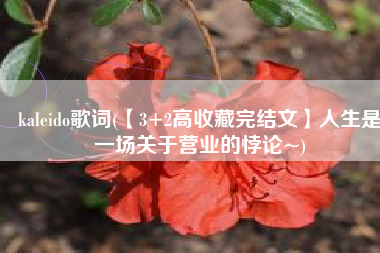 kaleido歌词(【3+2高收藏完结文】人生是一场关于营业的悖论~)