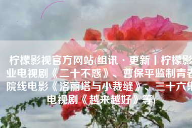 柠檬影视官方网站(组讯·更新丨柠檬影业电视剧《二十不惑》、曹保平监制青春院线电影《洛丽塔与小裁缝》、三十六集电视剧《越来越好》等)