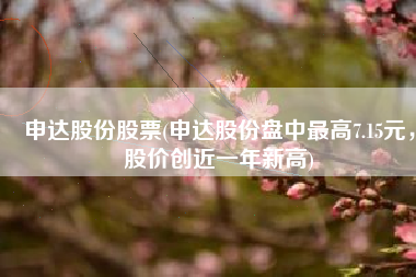 申达股份股票(申达股份盘中最高7.15元，股价创近一年新高)