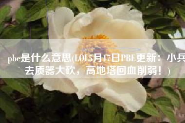 pbe是什么意思(LOL5月17日PBE更新：小兵去质器大砍，高地塔回血削弱！)