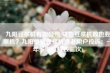 九阳豆浆机有限公司(成也豆浆机败也豆浆机？九阳破壁豆浆机遭老用户投诉：一年多电机烧毁三次)