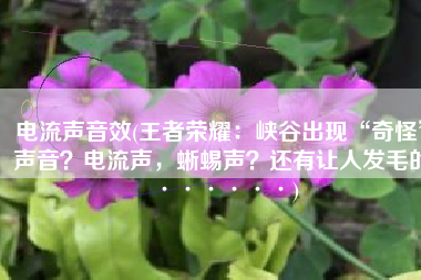 电流声音效(王者荣耀：峡谷出现“奇怪”声音？电流声，蜥蜴声？还有让人发毛的······)