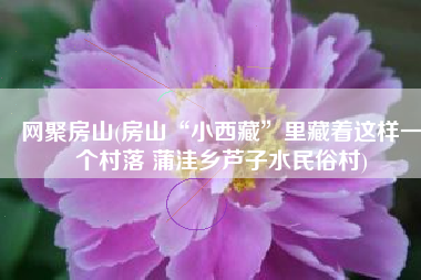 网聚房山(房山“小西藏”里藏着这样一个村落 蒲洼乡芦子水民俗村)