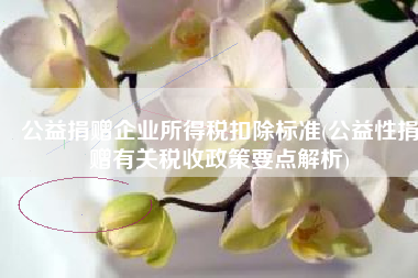 公益捐赠企业所得税扣除标准(公益性捐赠有关税收政策要点解析)