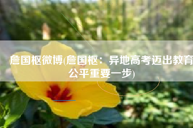 詹国枢微博(詹国枢：异地高考迈出教育公平重要一步)
