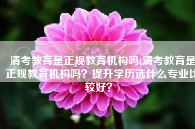 清考教育是正规教育机构吗(清考教育是正规教育机构吗？提升学历选什么专业比较好？)