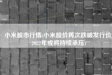 小米股市行惰(小米股价再次跌破发行价，2022年或将持续承压)